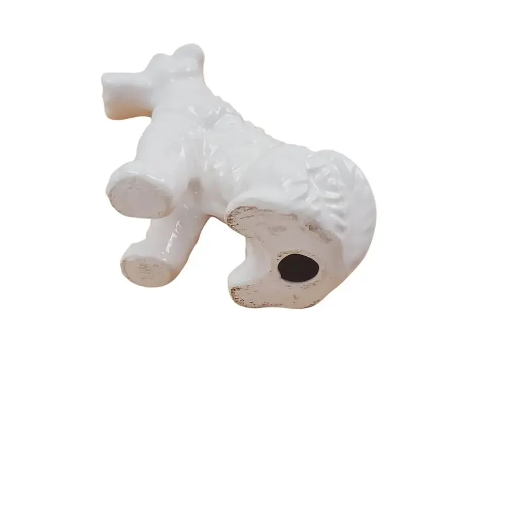 Vintage Sitting Miniature Schauzer Pup Dog Porcelain Figurine Shelf Sitter